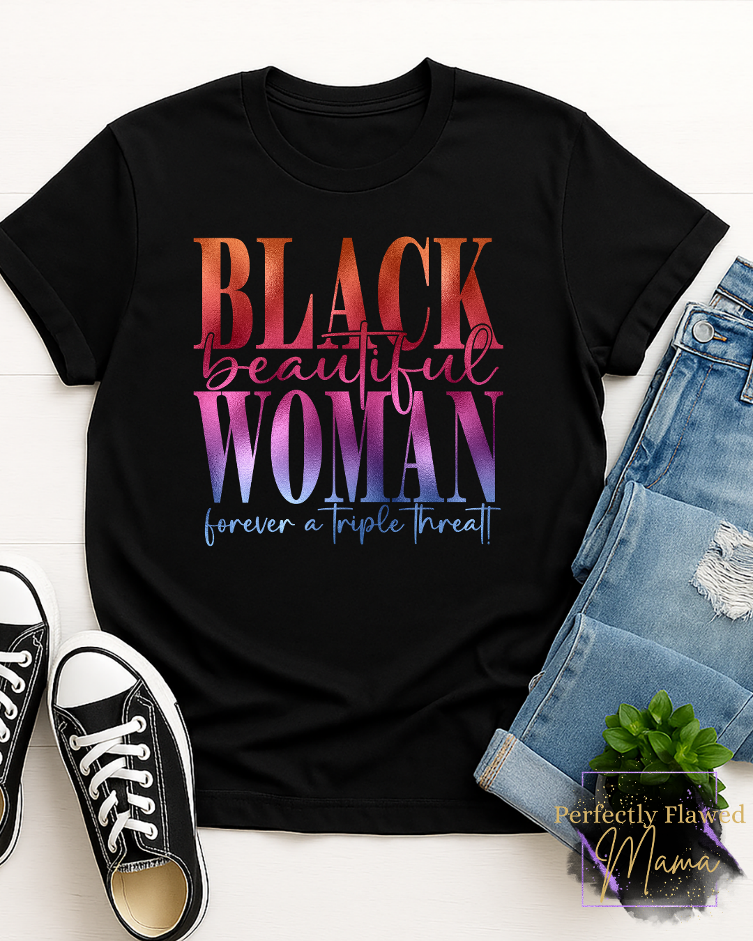 Black Beautiful Woman Triple Threat